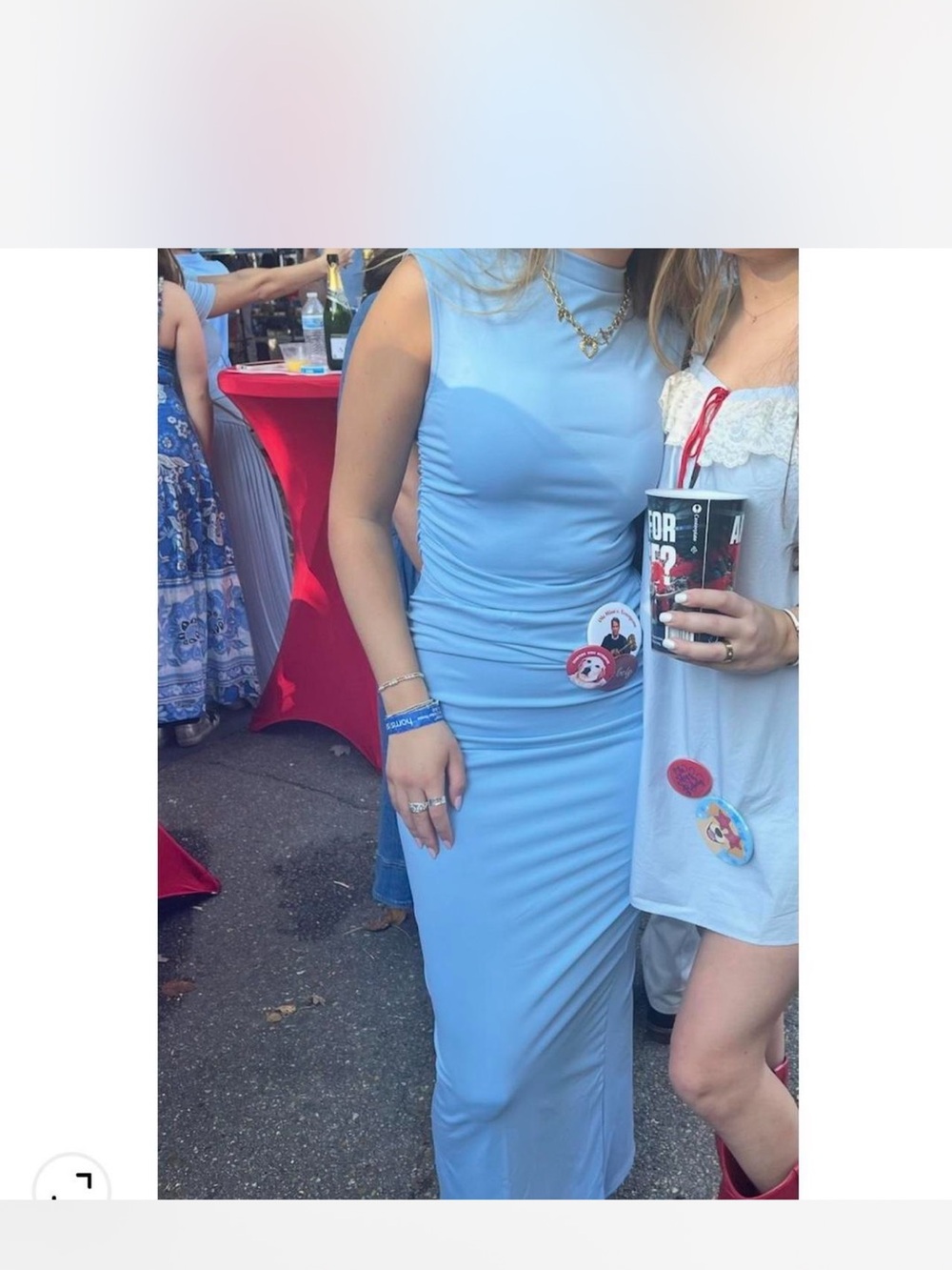 Sleeveless Light Blue Maxi set - Elegant Stretch Fit
